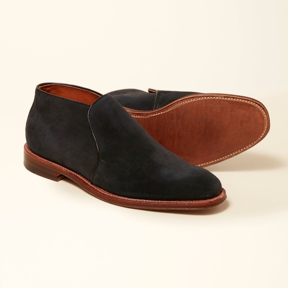 Alden Navy Suede Slip-On Chukka - Picture 2 of 13